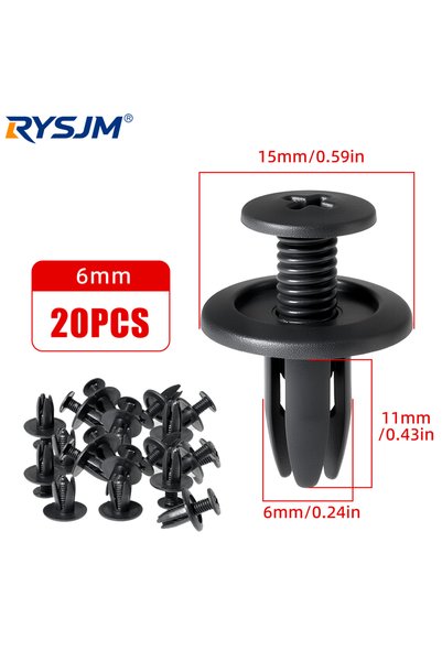 Choice 20pcs 6mm 6mm Universal Auto Plastic Rivet Fastener Mudguard Trim Clip...