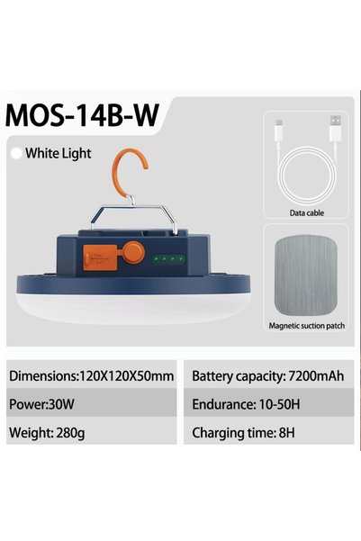 Choice MOS-14B-W MOSLIGHTING 30W Rechargeable LED Camping Lantern with Magnet...