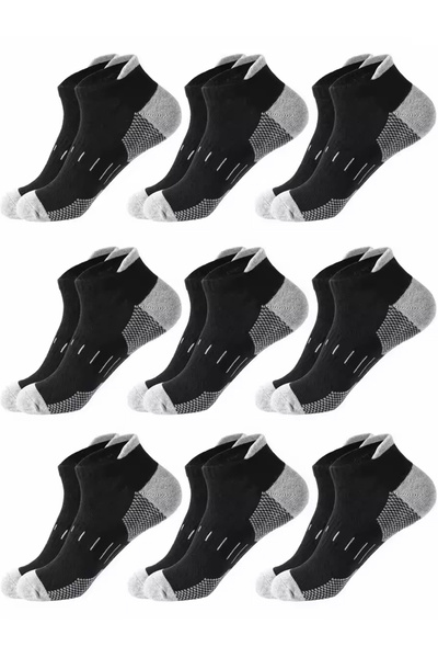 Choice US 37-48 9Pairs Black 9Pairs Men Marathon Running Socks Comfortable Sw...