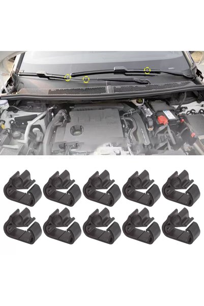 Choice 10 Pcs Windshield Front Wiper Clip Kit Hose Attachment Replacement For...