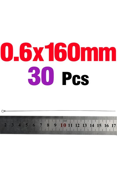 Choice 0.6mmx160mm 30pcs Stainless Steel Wire Fishing Spinner Shaft Looped Lu...