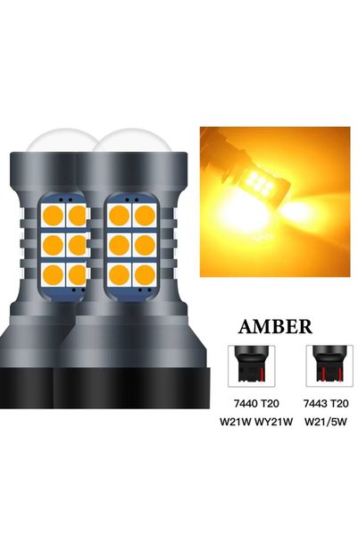 Choice 7443 W21/5W T20 amber 2Pcs T20 LED Bulbs 7440 7443 Led WY21W W21W Car ...