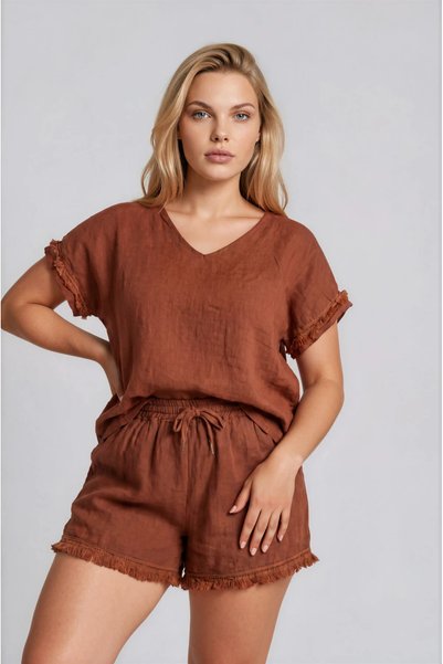 Marilyn Boutique Σετ Μπλούζα-Σορτς Λινό