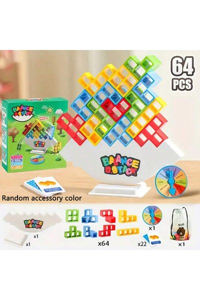 Choice green 64pcs Balance Stacking Board Games Buliding Blocks Adults Kids T...