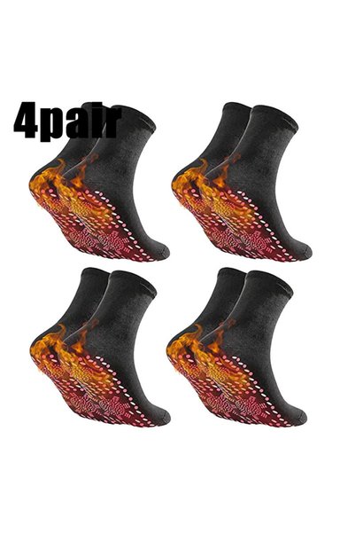 Choice Black-4Pairs 4/2/1Pairs Tourmaline Self-Heating Socks Winter Warm Ther...