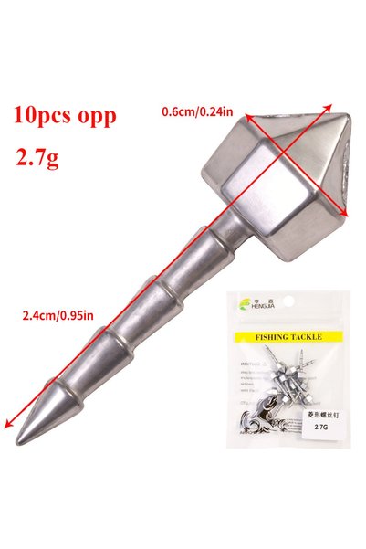 Choice 10 pcs opp 2.7g BILLINGS 10pcs New Diamond-Shaped Screw Soft Lure Weig...