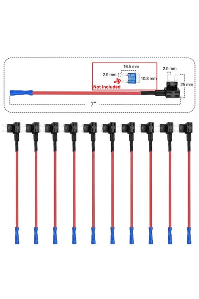 Kebidumei Small -10pcs 10PCS 12V MINI SMALL MEDIUM Size Car Fuse Holder Add-a...