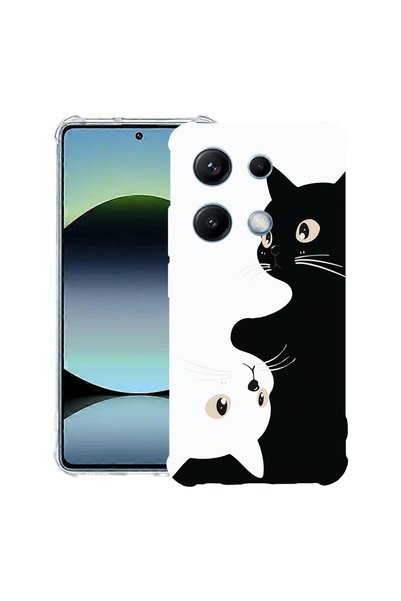 bestcase Husă Anti Shock Case For OPPO Reno16 Pro, Black&White Cats, Protecți...
