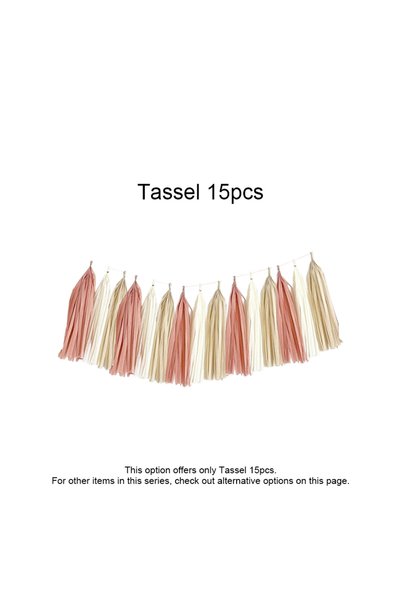 Choice Tassel Garland 15pcs Boho Party Decorations Retro Pink Dusty Rose Blus...
