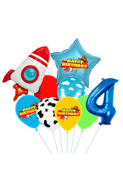 Choice 1pack A-4 Red Yellow Green Toy Balloons,Light Blue Cloud Cow Print Bal...