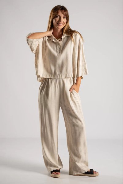 Marilyn Boutique Σετ Μπλούζα-Παντελόνι Ριγέ Thin