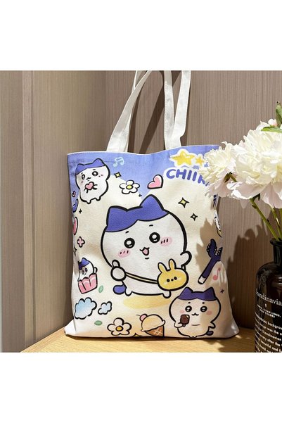 BANDAI C-FBDZ-Hachiware JIYI Cartoon Canvas Bag Large Capacity Shoulder Bag S...