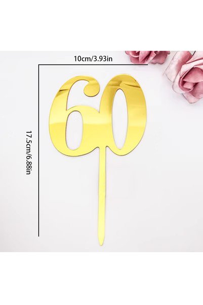 Choice 6 قطع 60 6 قطع/3 قطع أرقام 18/21/30/40/50/60/70/80 زينة كيك من الأكريل...