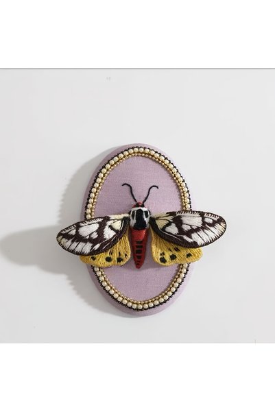 Choice Blue Handcrafted 3D Embroidery Moth Insect Embroidery DIY Material Pac...