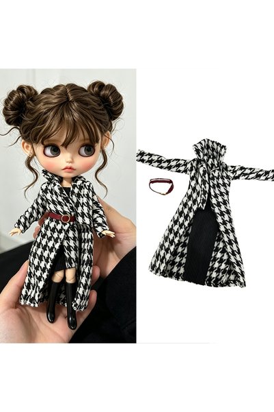 Choice No Doll and Shoes Checkered Coat For Blythe Doll Outfit Clothing Sweat...