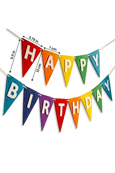 Choice 1set 1 Set of Happy Birthday Felt Triangle Banner Set DIY Self-assembl...