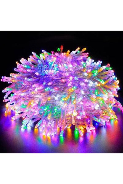 KMT LED string lights with transparent wire, 100 bulbs, multi-colored lights,...