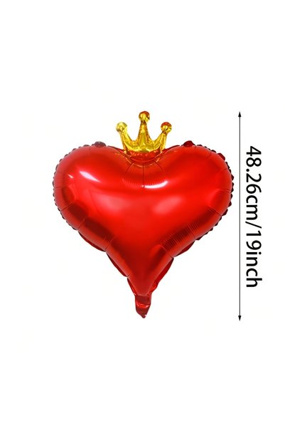 Choice other 6pcs 6pcs Heart-Shaped Crown Aluminum Foil Balloons Valentine's ...