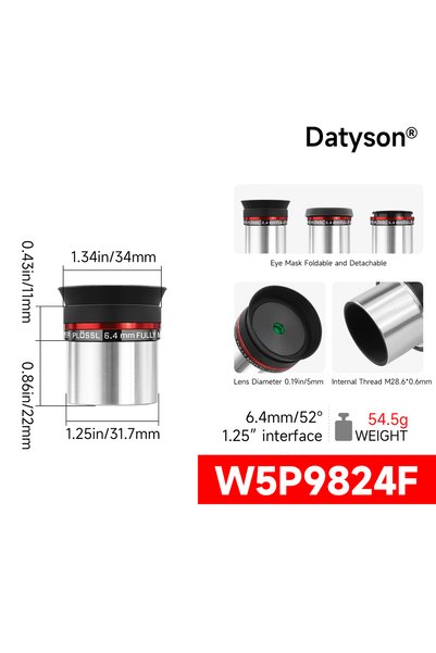 Choice 6.4mm Datyson Fei Yao Series 52 Degree PL 6.4/12.4/15/20/25/32/40mm As...