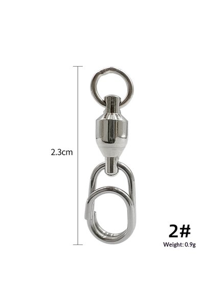 Choice Size 2 10Pcs Fishing Connector Rolling Swivel Snap Stainless Steel Fis...