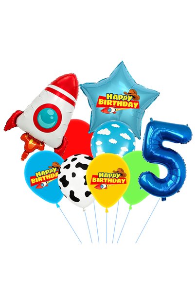 Choice 1pack A-5 Red Yellow Green Toy Balloons,Light Blue Cloud Cow Print Bal...