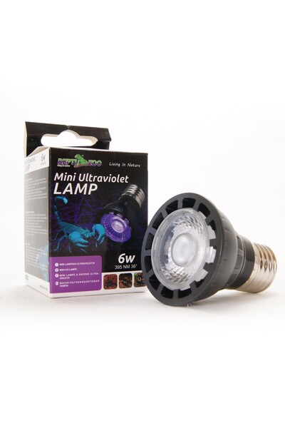 Repti-Zoo Lampă LED MINI E27 6W UV VIOLETĂ pentru scorpioni, lumină de noapte...