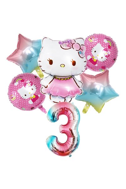 Choice 1pack 3 32inch Hello Kitty Party Balloons Set Kitty Pink Number Foil B...