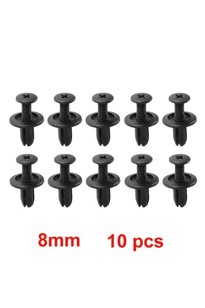 Choice 8mm 10pcs Car Plastic Rivets 8mm/6mm Hole Car Fasteners Bumper Fender ...