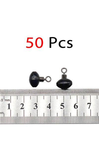 Choice 50 قطعة من خرزات الصيد البيضاوية السوداء المقاومة للصدمات مع وصلة دوار...