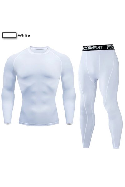 Choice L for (55-64kg) Image color 2pcs Men's Compression Sportswear Suit Ela...