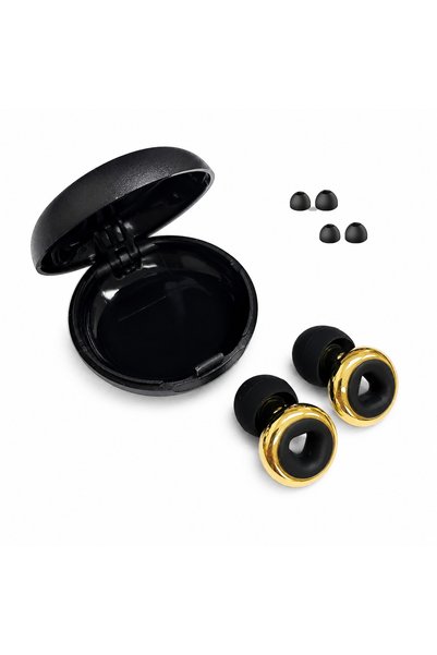 Choice Golden Plated Sleep Earplugs With Case and 2 Size Replaceable Ear Caps...