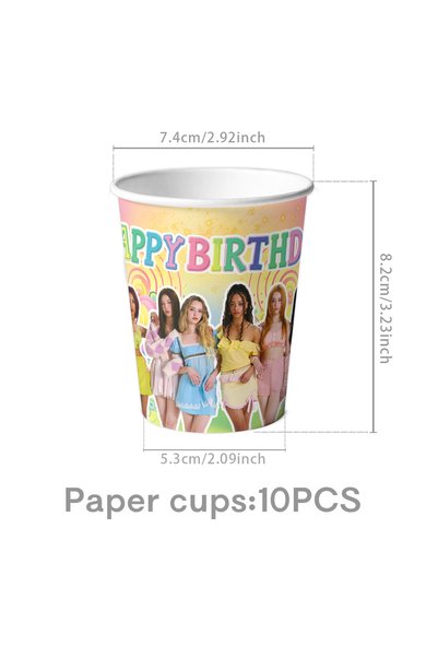 Hasbro Cup-10pcs New Katseye Birthday Party Decoration Tableware Set Tableclo...