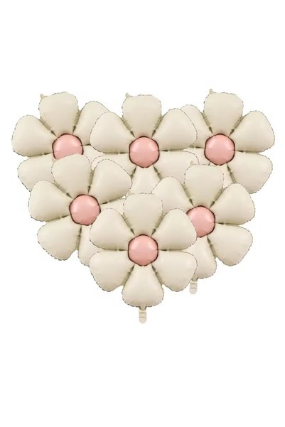 Choice 50.5x40cm Cream 6pcs Matte Cream Pink Candy Daisy Balloons Aluminum Fo...