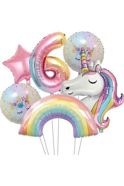 Choice as picture number 6 Rainbow Unicorn Foil Balloon 30inch Gradient Numbe...
