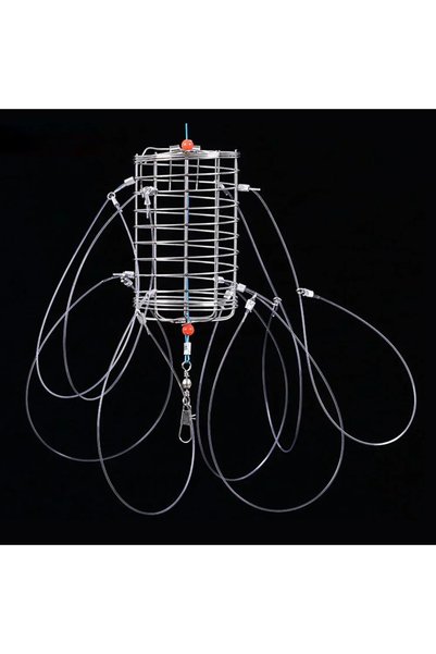 Choice 8 Ring Set Crab Catching Tool Lure Trap Stainless Steel Bait Cage Fish...