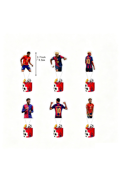 BANDAI 12pcs cake topper Yamal Football Star Birthday Party Decoration Fans B...