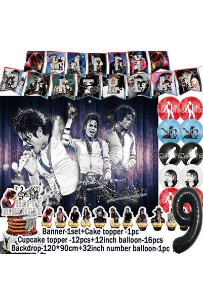 Choice Other A-1SET-9 Music&Michael&J-jackson Birthday Party Supplies Banner ...