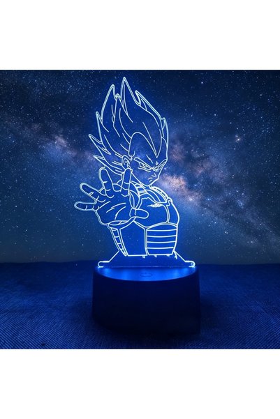 BANDAI 7 Color no remote 2 3D Led Light Son Goku GK Vegeta Anime Figure Night...