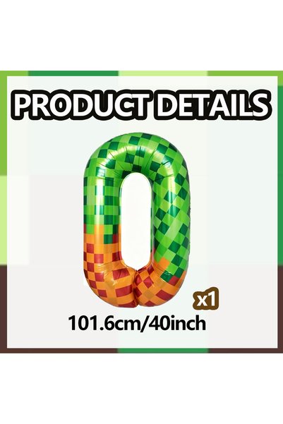 Choice Other Number 0 40 Inch Giant Mosaic Green Pixel Theme Number Foil Ball...