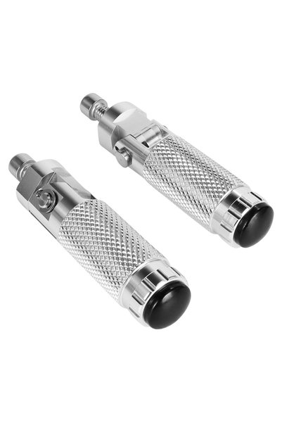 Choice Silver 2 Pcs M8 Universal Motorcycle Motor Bike Folding Footrests Foot...