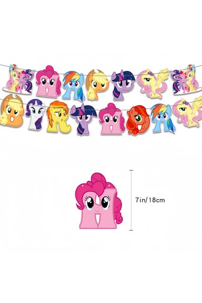 Hasbro 1pcs banner My Little Ponyed Balloons Birthday Party Decoration Tablew...