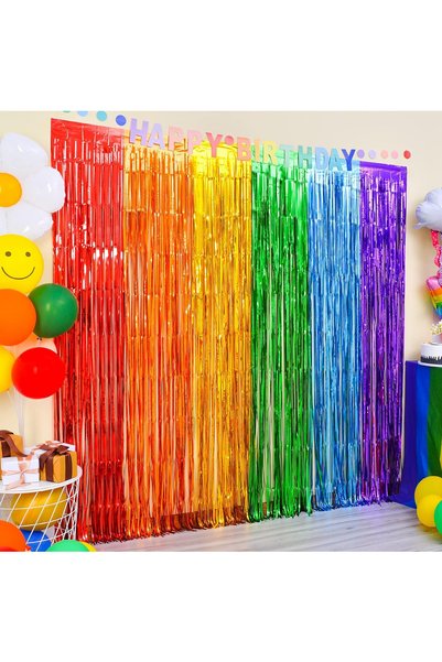 Choice ستائر شراشيب قوس قزح من رقائق الألوان، طراز 900*2000*150 مم، عبوة من ق...