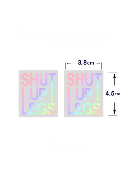 Choice 4.5X3.8CM laser 2PCS SHUT UP LEGS Bike Stickers Bicycle Frame Top Tube...