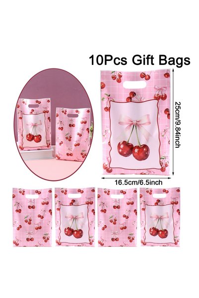 Choice as shown 10pcs 10/20/50pcs Pink Cherry Gift Bags Mixed Cherry Design P...