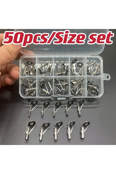 Choice 50pcs set 50pcs of Sea Rod Guide Rings, Rocker Rod Top Rings, Stainles...