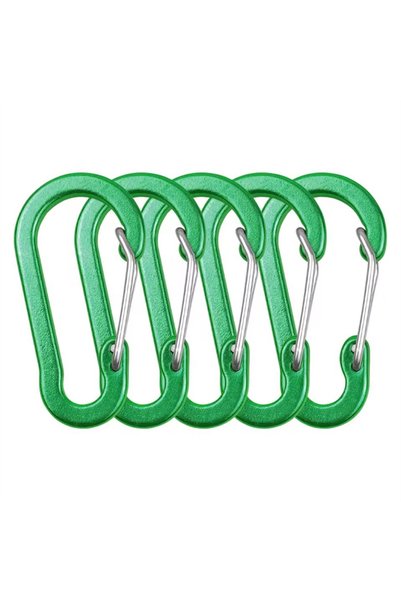 Choice Green 5pcs 5/10Pcs Lightweight Aluminum Buckle Keychain Locking Clips ...