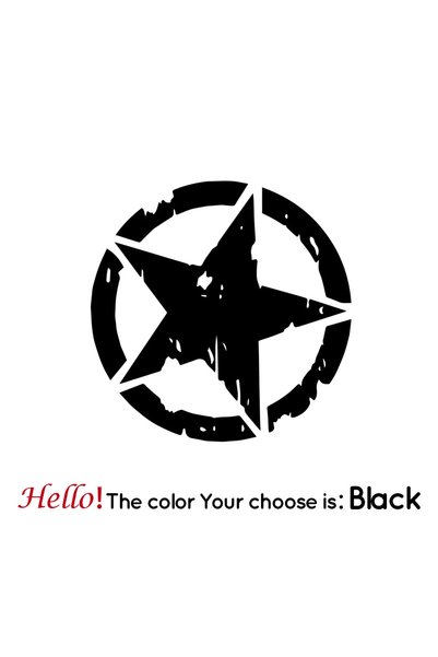 Choice black 2pcs Motorcycle five-pointed star Vinyl Sticker For Motor Helmet...