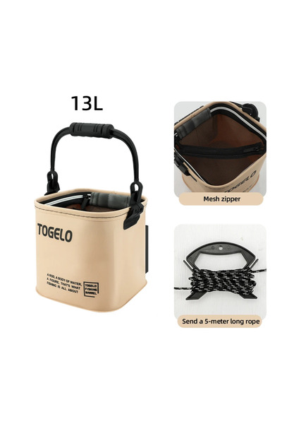 Choice 13L Collapsible Handheld Fishing Bucket for Wild Fishing Live Fish Sto...