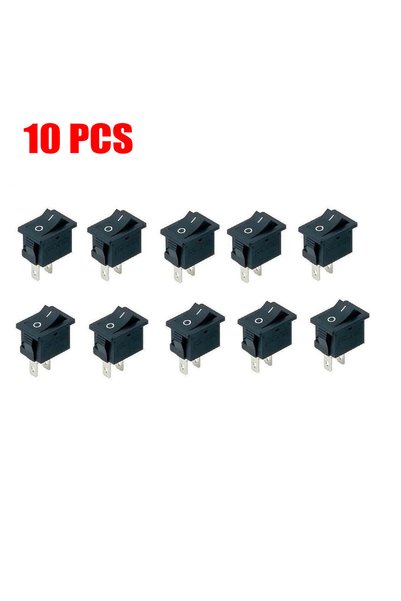 Choice 10Pcs Plastic Small Rocker Switch 2 Pin ON-OFF SPST 125VAC/6A 250VAC/3...
