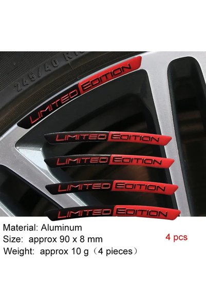 Choice black-red 4Pcs Aluminium LIMITED EDITION Emblem, Universal Car Wheel H...